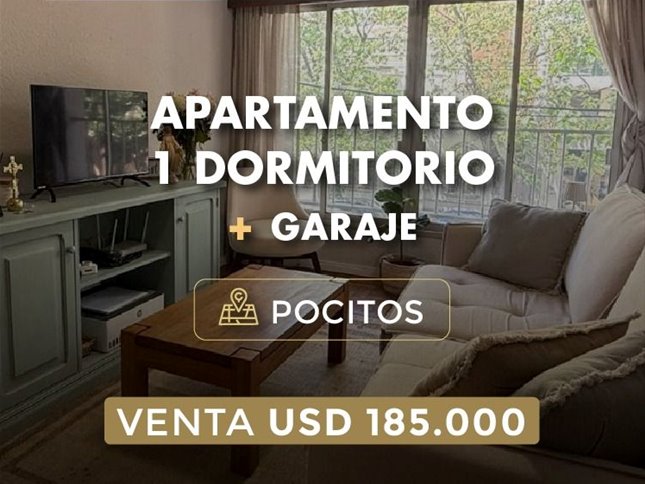 VENTA APARTAMENTO 1 DORMITORIO CON GARAGE POCITOS