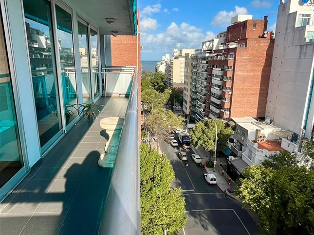 Único a mts Rambla y parque  2 baños 80 m2  Amoblado gran Terraza vista piso 8 garaje opcional g.comunes incl.