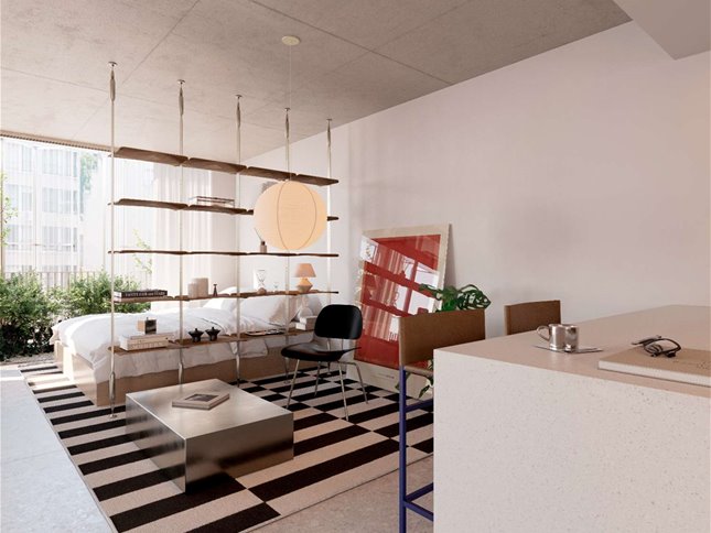 MIRLO Studio con terraza en piso 8