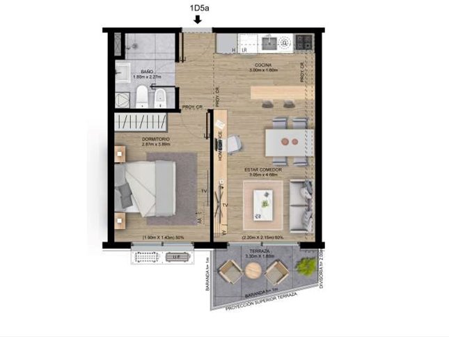 Venta apartamento de 1 dormitorio a estrenar en Cordón - foto 3