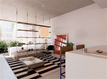 MIRLO Studio con terraza en piso 8