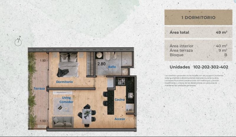 Venta apartamento de 1 dormitorio en Pocitos Nuevo - foto 3
