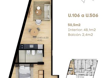 APARTAMENTOS 1 DORMITORIO EN POZO - LA BLANQUEADA - foto 6