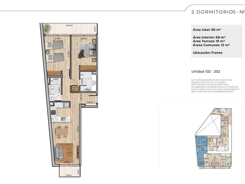 PUNTA CARRETAS Pre Venta Apartamento 2 Dormitorios, amplias terrazas, finas terminaciones, AMENITIES: Barbacoa con parrillero, Solarium, Laundry- Entrega: Abril 2027 - foto 4