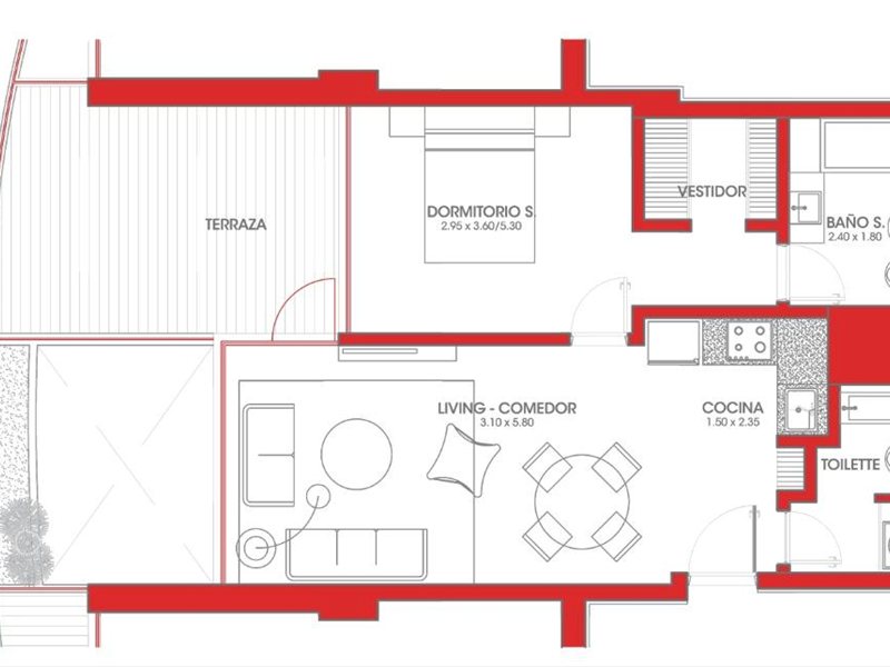 Venta o alquiler de apartamento en Ava de 1 dormitorio con toilette baño amenities. También hay posibilidad de alquiler con opción a compra! - foto 2