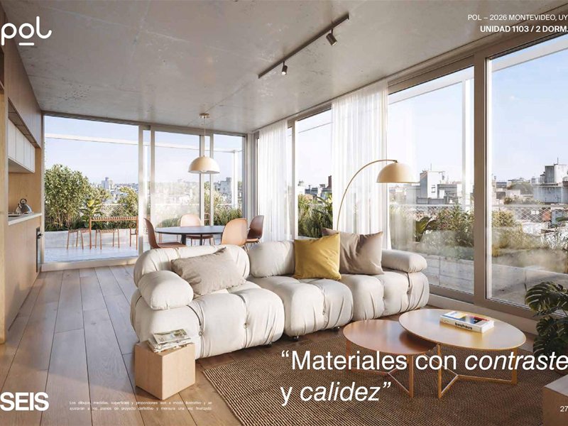 PARQUE RODO Venta Apartamento Penthouse 2 Dormitorios, terraza de 71m2, vistas despejadas, muy luminoso, finas terminaciones, AMENITIES: Barbacoa, Parrillero, Cowork, Entrega: Diciembre 2028 - foto 2