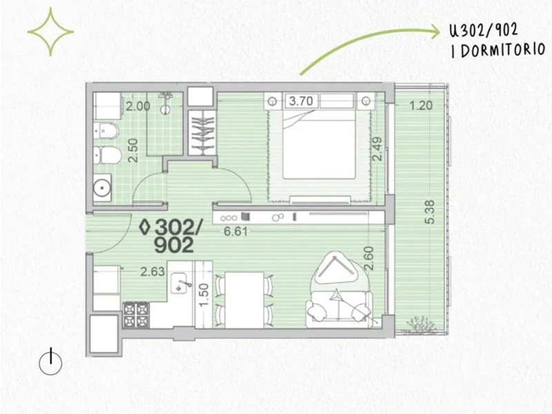 Apartamento en Venta de 1 dormitorio con Terraza en Palermo Soho - foto 2