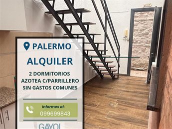 Apartamento en barrio Palermo, 2 dormitorios, estufa  y parrillero