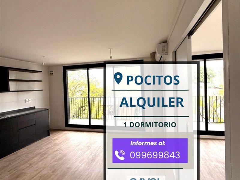 1 Dormitorio en alquiler, conexión para lavarropa, balcón, placares. Estrene Pocitos - foto 2