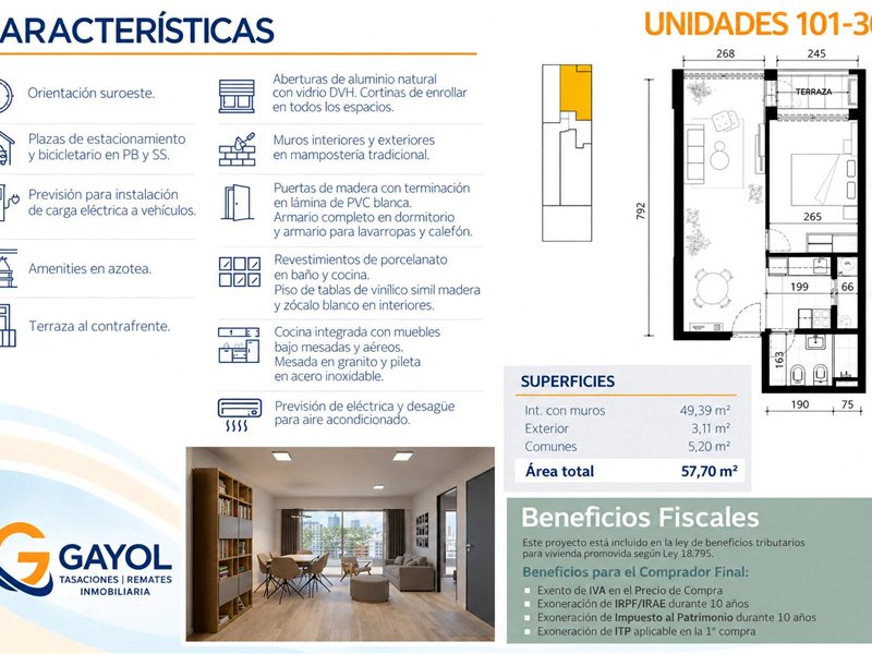 Oportunidad Inversión 1 Dormitorio con Terraza al Frente. - foto 4