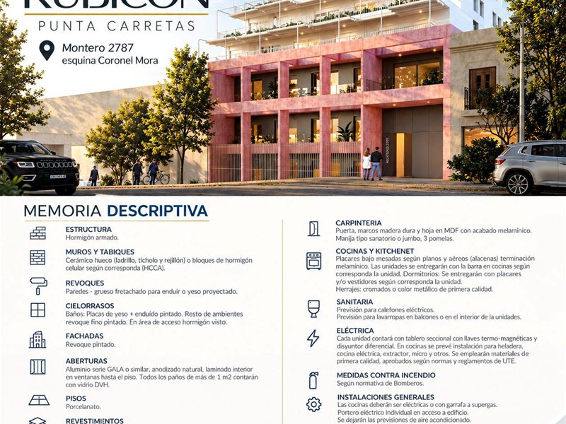 RUBICÓN PUNTA CARRETAS | ¡Últimas 2 oportunidades para vivir o invertir! Apartamentos de 1 dormitorio USD 172500, precio contado. - foto 1