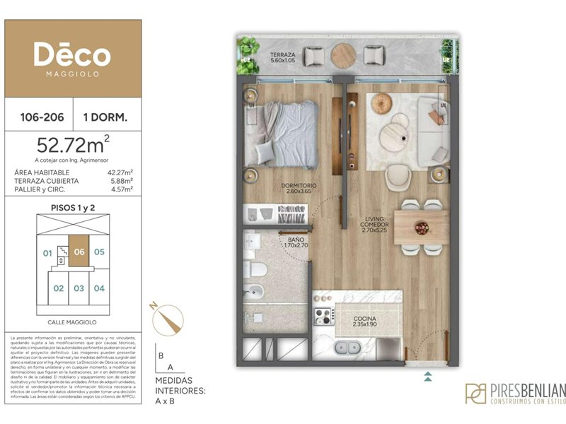 Estrene, Punta carretas / Golf. 1 dormitorio con balcón - foto 1